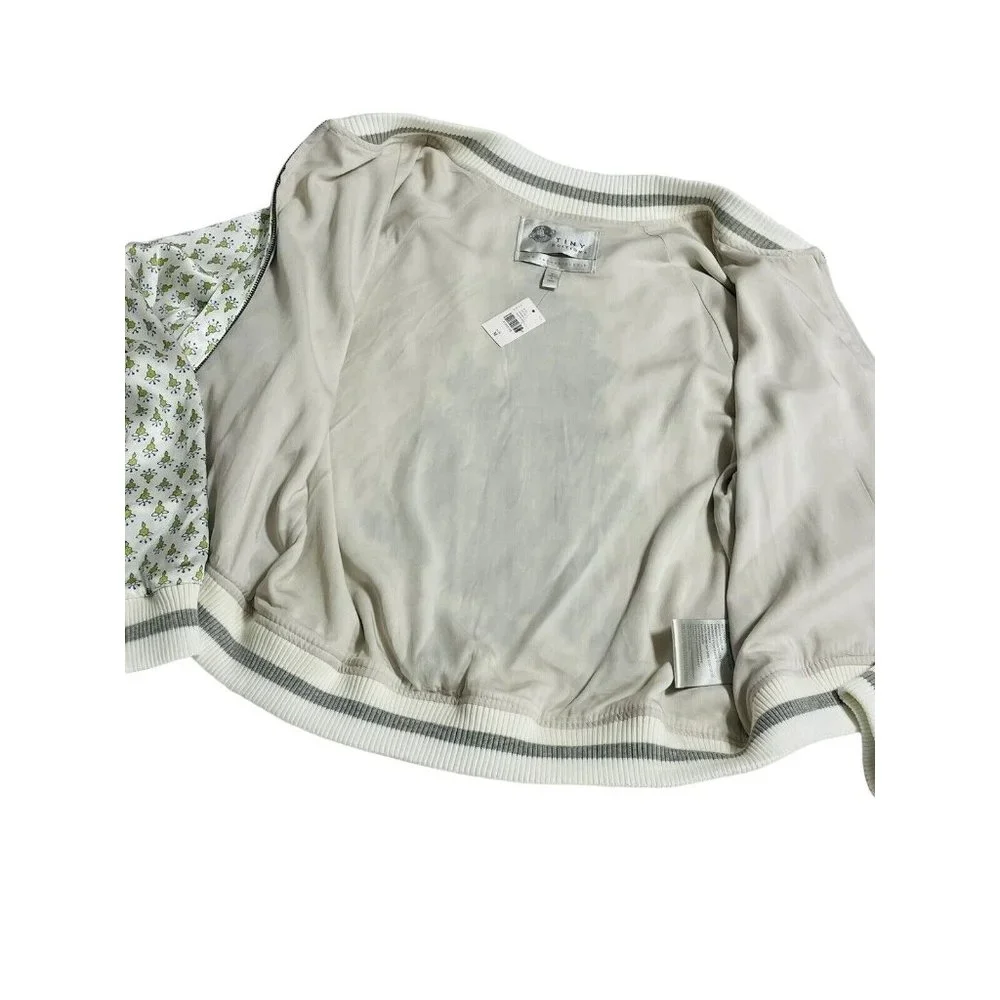 Anthropologie Tiny Editions Embroidered Viscose Zip Up Jacket Women’s  Medium - Picture 8 of 12